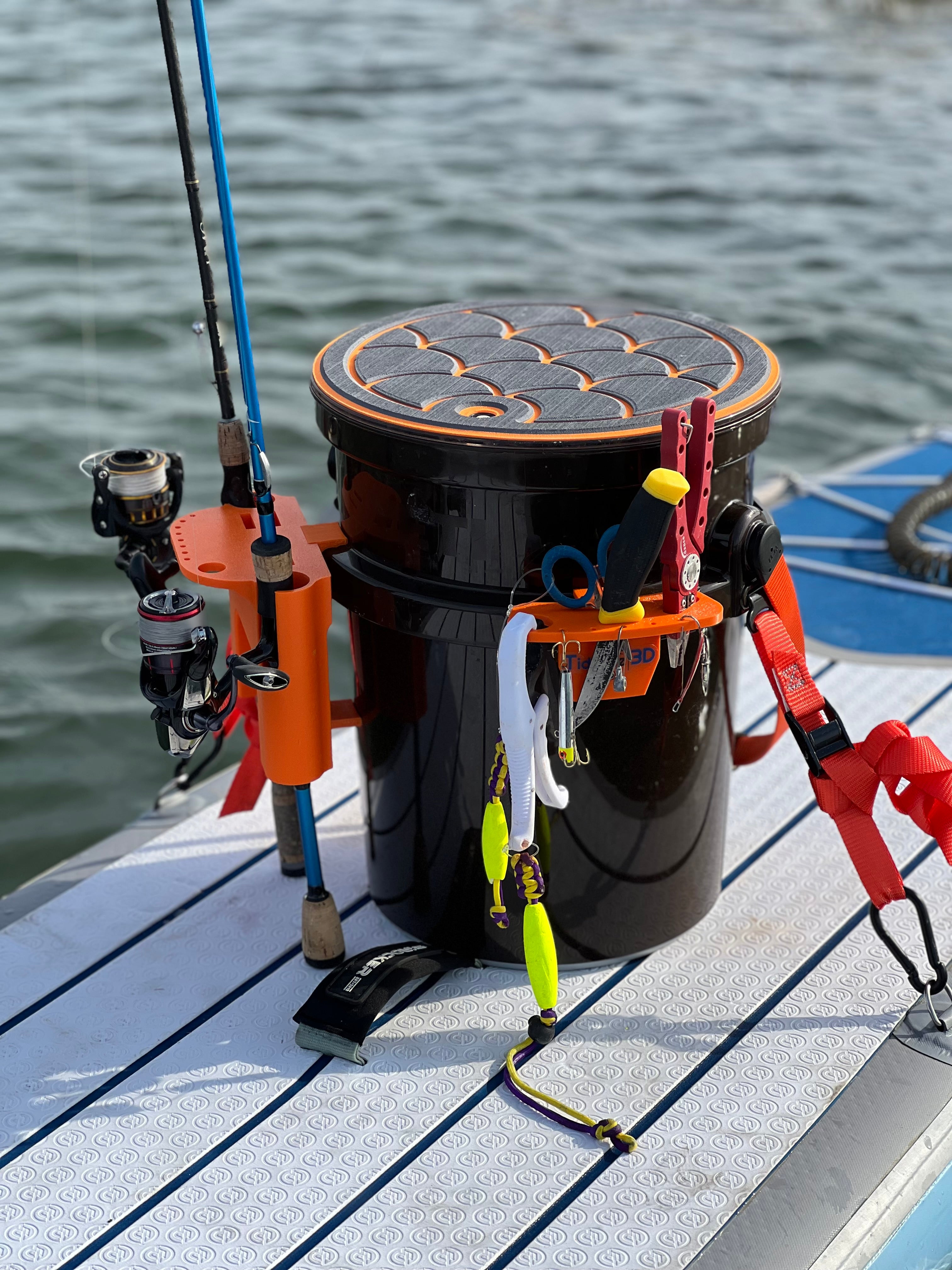 fishing rod hold down straps Cinch Straps with Easy Connect Hook for YETI LoadOut Bucket (2 Pack) – Tideline3D